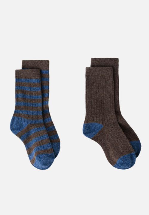 MANGO - Socks RIBSTRIP - Brown