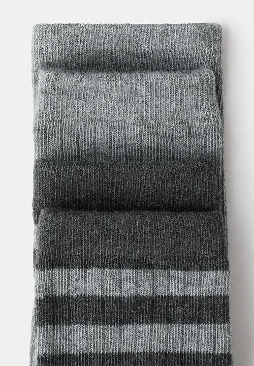 MANGO - Socks RIBSTRIP - Medium Gray