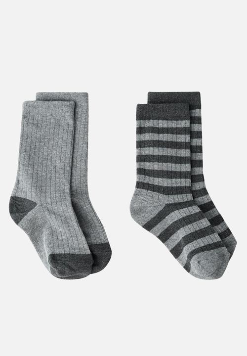 MANGO - Socks RIBSTRIP - Medium Gray