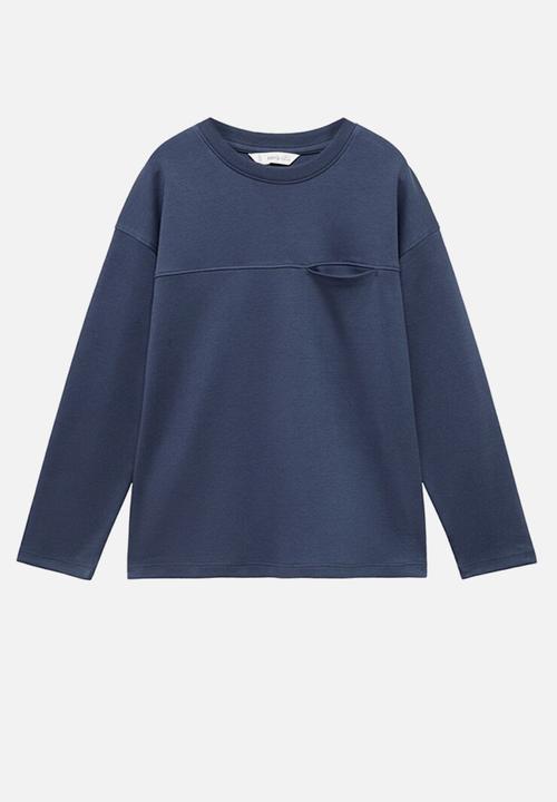 MANGO - T-shirt nubasic - dark blue
