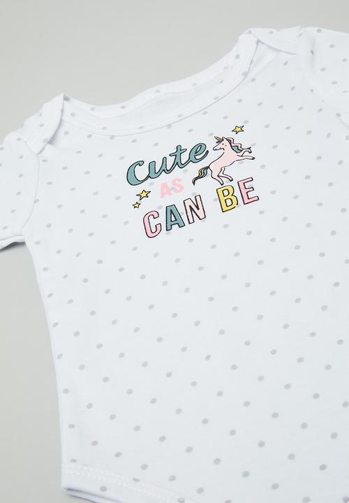 Pop Candy - Slogan and placement print bodysuit - white/cute as can be