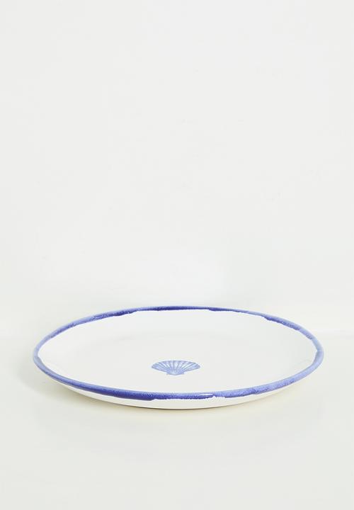 Urchin Art - Shell side plate - Blue & White