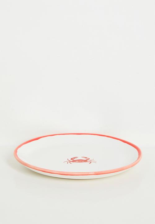 Urchin Art - Crab side plate - Coral