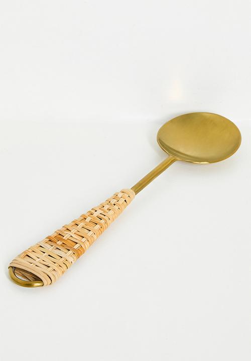 Nicolson Russell - Goa Gold & Rattan Salad Servers