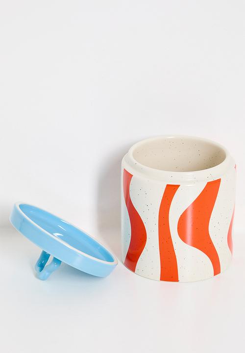 Nicolson Russell - Zig Zag Canister Light Blue and Orange
