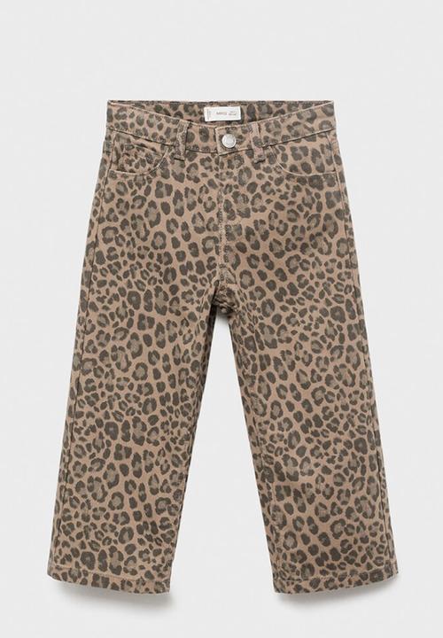 MANGO - Trousers LEOPARDB - Dark Brown