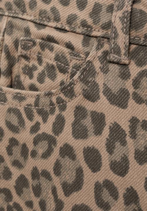MANGO - Trousers LEOPARDB - Dark Brown
