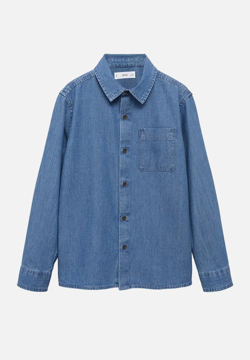 MANGO - Shirt toni - open blue