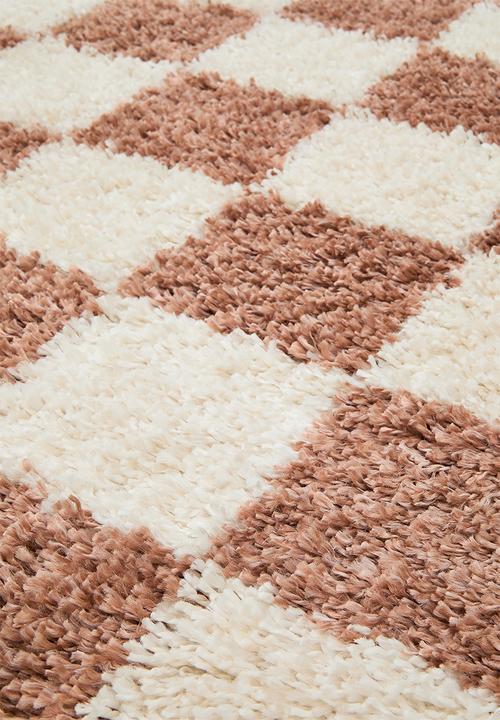 Fotakis - Shaggy Check Rug - rust