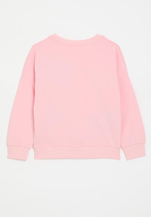 Pop Candy - Embroidered butterflies sweatshirt - light pink