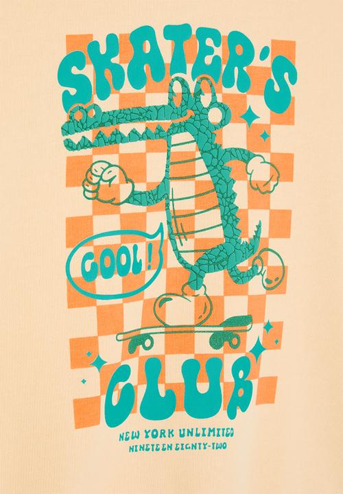 Pop Candy - Skater's club graphic sweatshirt - peach color