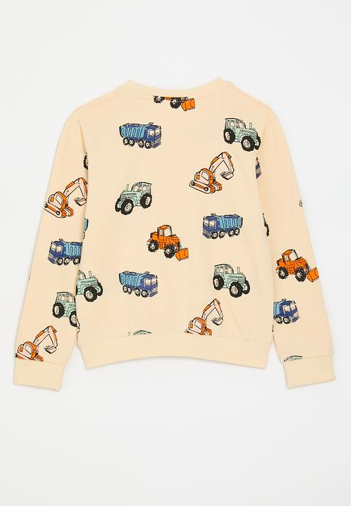 Pop Candy - Fleet multi graphic sweater - cornsilk white