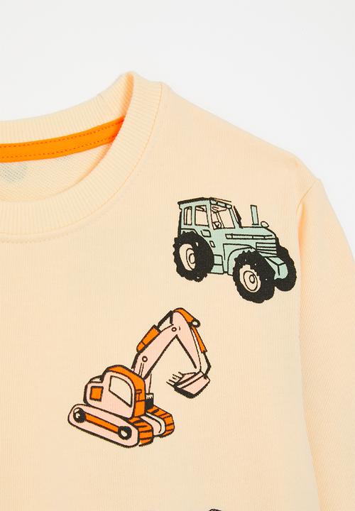 Pop Candy - Fleet multi graphic sweater - cornsilk white