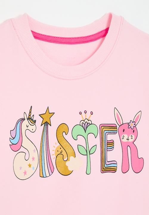 Pop Candy - Graphic slogan weater - light pink/sister
