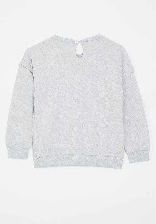 Pop Candy - Glitter sequinned sweatshirt - grey/hearts