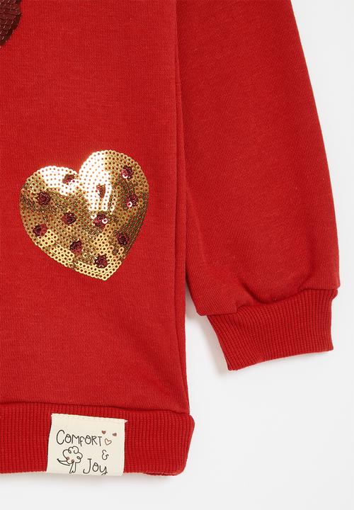 Pop Candy - Glitter sequinned sweatshirt - red/hearts