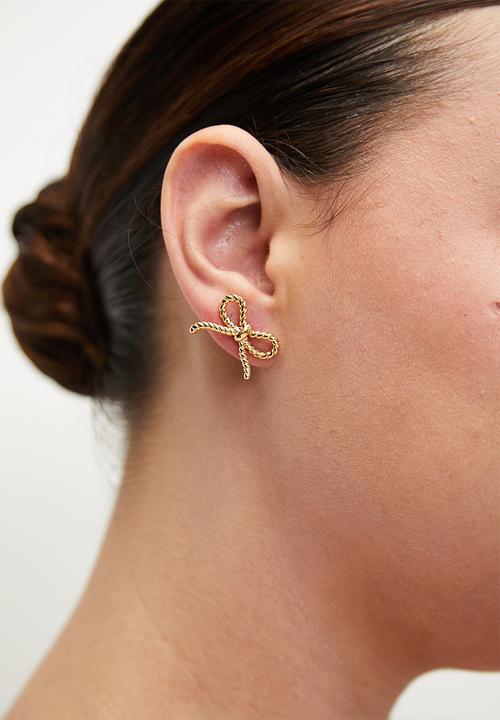 Zoe on Trend - Pretty Bow Earrings - Gold