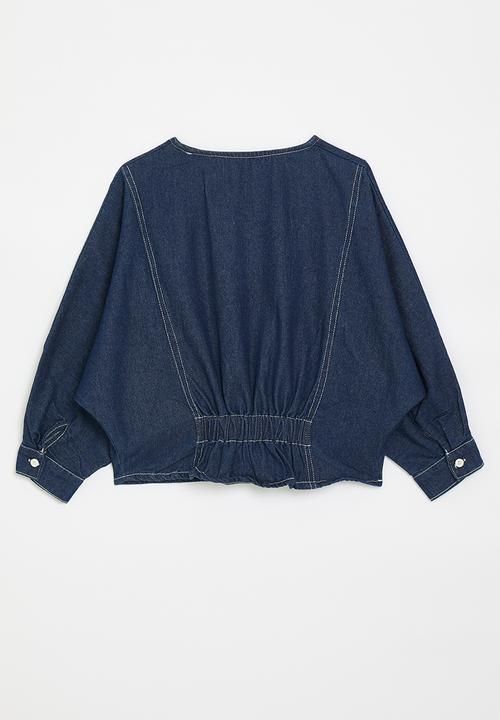 Pop Candy - Denim crew top - blue