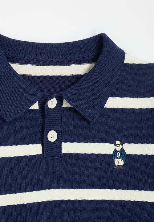 Pop Candy - Collared jersey - blue/white