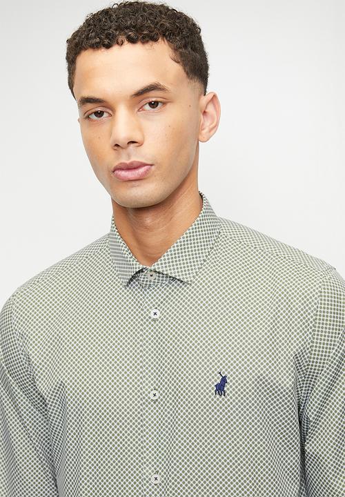 POLO - Baylor geo printed long sleeve shirt - green