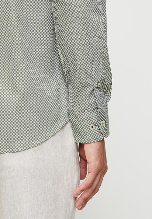 POLO - Baylor geo printed long sleeve shirt - green
