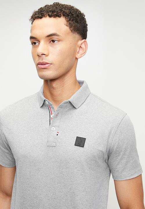 POLO - Jenson active badge short sleeve golfer - grey melange
