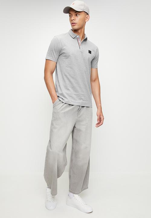 POLO - Jenson active badge short sleeve golfer - grey melange