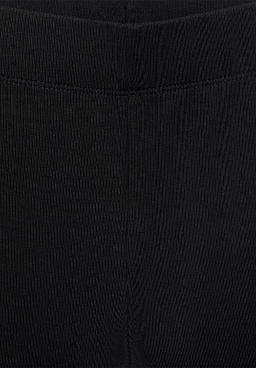 MANGO - Leggings rib flare - black
