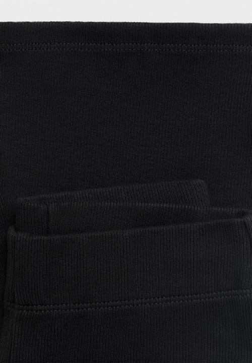 MANGO - Leggings rib flare - black