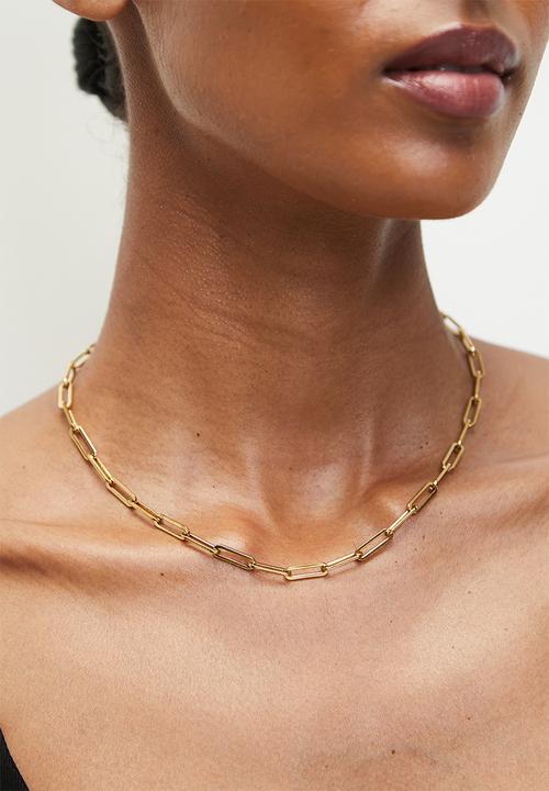 Zoe on Trend - Trendy Link Necklace - Gold