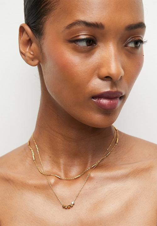 Zoe on Trend - Trendy Lucky Bead Necklace - Gold