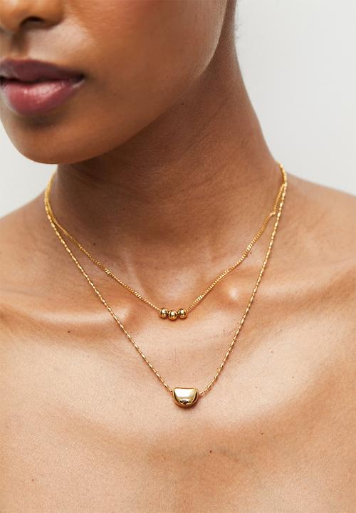Zoe on Trend - Double-Layer Trend Necklace - Gold