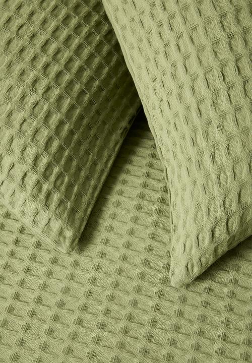 Sixth Floor - Cotton Waffle Duvet Cover Set - Sage