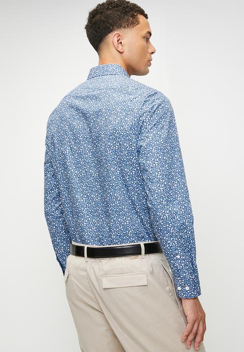 Pringle of Scotland - Theo Printed Long Tailored Shirt - Blue