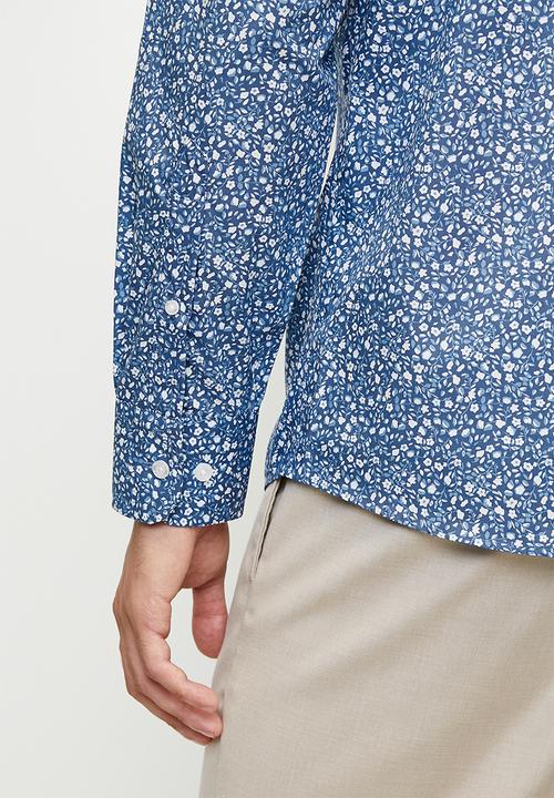 Pringle of Scotland - Theo Printed Long Tailored Shirt - Blue