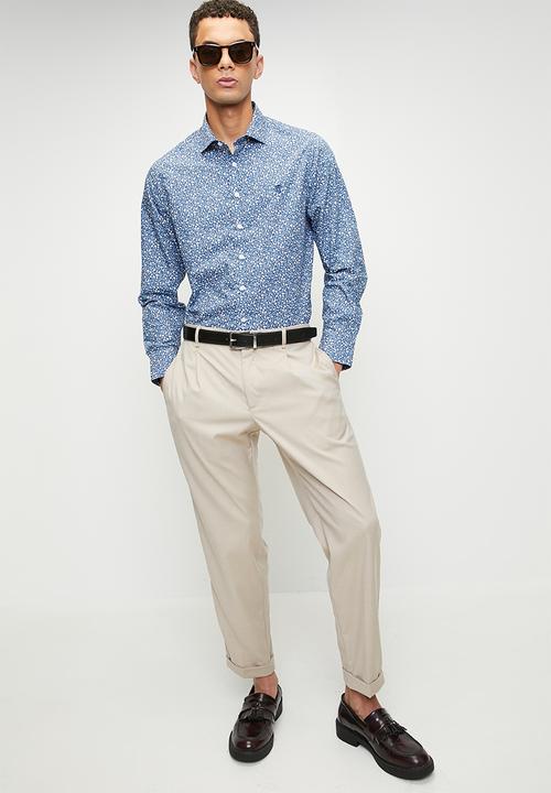 Pringle of Scotland - Theo Printed Long Tailored Shirt - Blue
