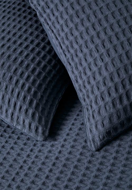 Sixth Floor - Cotton Waffle Duvet Cover Set - Navy