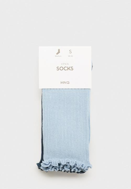 MANGO - Socks ribshort - light/pastel blue