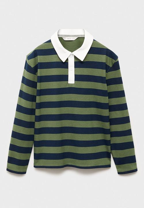 MANGO - Poloshirt polost - green