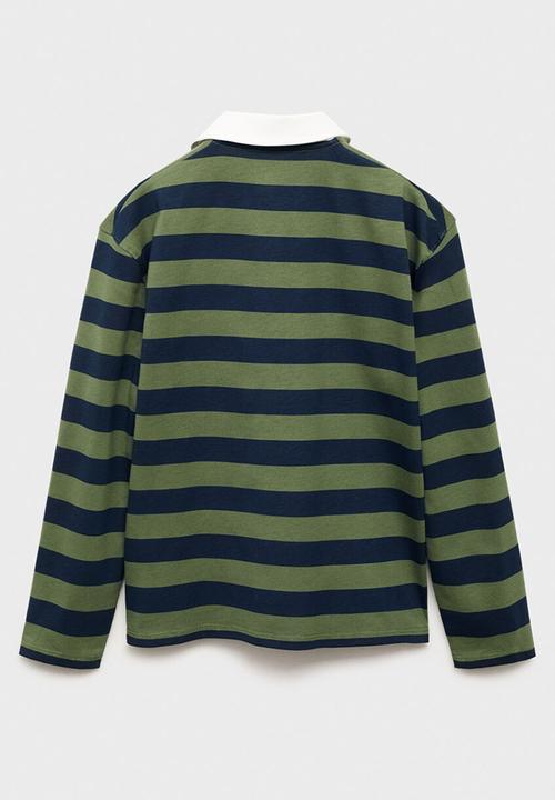 MANGO - Poloshirt polost - green
