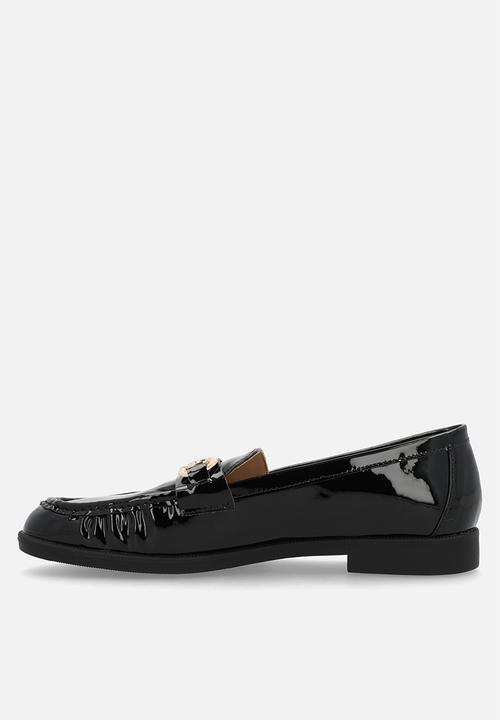 boohoo - Ruched hardware detail loafers - black