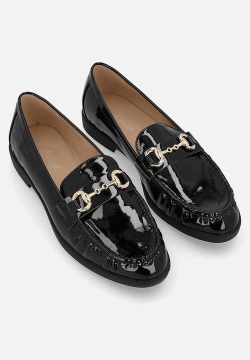 boohoo - Ruched hardware detail loafers - black