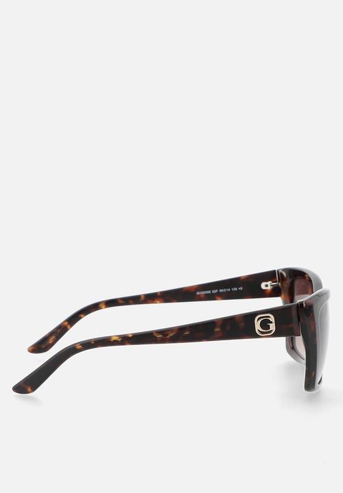 GUESS - Cat Eye Shape Sunglasses 55mm - Dark Havana
