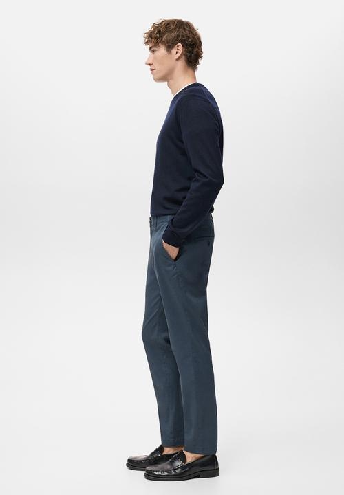 MANGO - Trousers Prato - Medium Blue