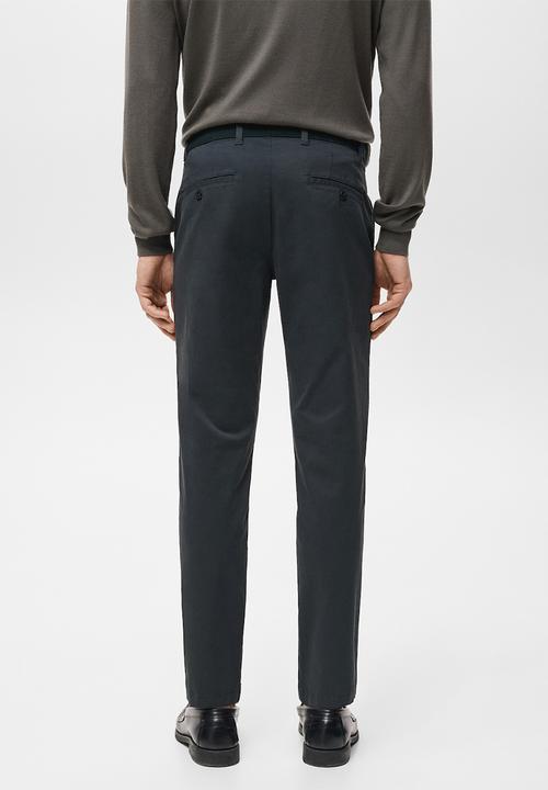 MANGO - Trousers Prato - Navy