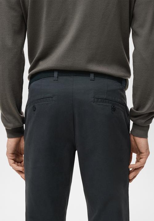 MANGO - Trousers Prato - Navy
