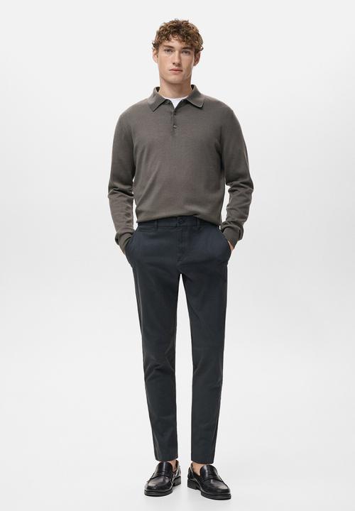 MANGO - Trousers Prato - Navy