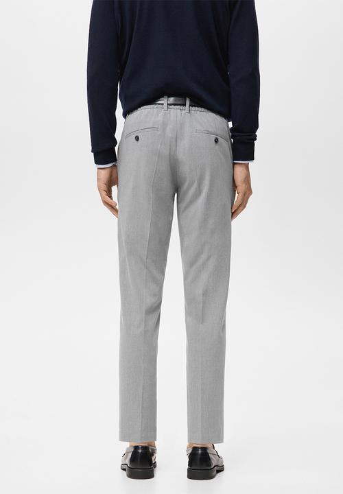 MANGO - Trousers Bologna - Light Grey Denim