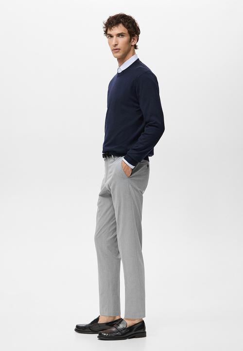 MANGO - Trousers Bologna - Light Grey Denim