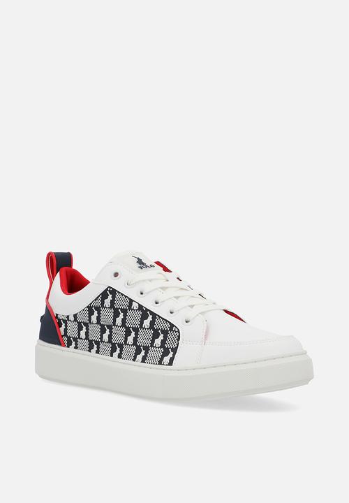 POLO - Block monogram sneaker  - navy/red/white